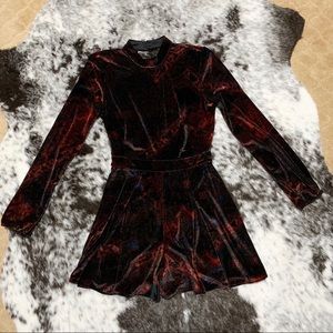 Free People Velvet Open Back Romper